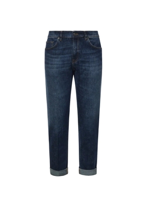 DONDUP logo-plaque turn-up jeans - Blue