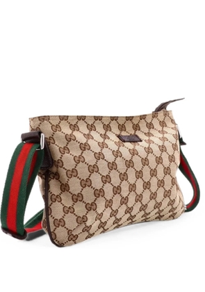 Gucci Pre-Owned Web Strap Messenger Bag GG Canvas Small crossbody bag - Brown