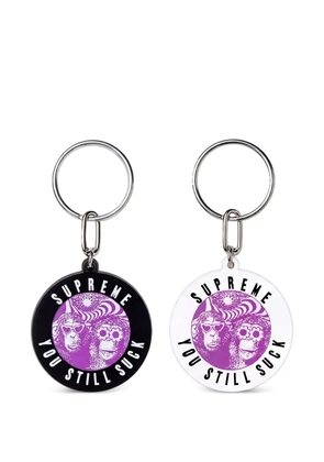 Supreme You Still Suck graphic-print keyring - Black