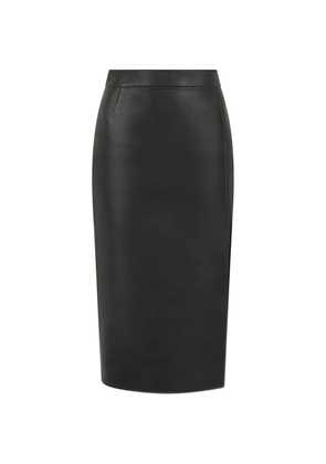 Roberto Cavalli leather side-slit midi skirt - Black