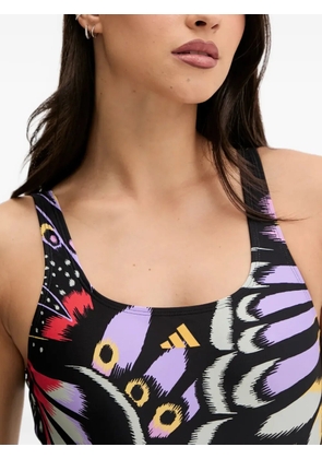 adidas x Farm Graphic butterfly-print swimsuit - Black