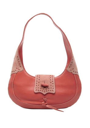 Loewe Pre-Owned 2001 Suede Trimmed Calfskin Half Moon hobo bag - Orange