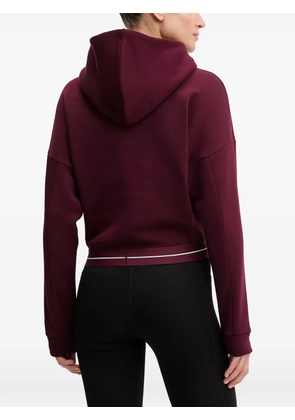 adidas logo-waistband cropped hoodie - Red