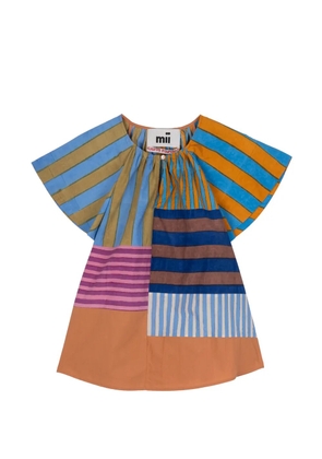 mii Hera patchwork striped blouse - Orange