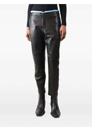 rag & bone side-stripe leather trousers - Black