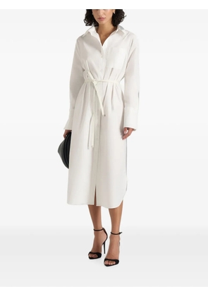 Manière De Voir Isa in white belted cotton midi shirt dress