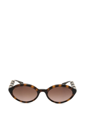 Gucci Eyewear Bamboo-effect oval-frame sunglasses - Brown