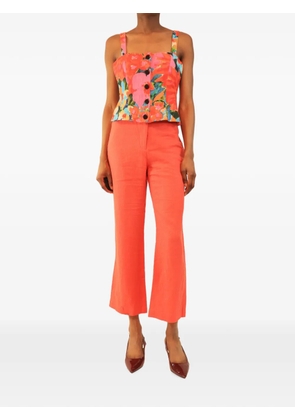 Mara Hoffman floral-print linen trousers and top set - Orange