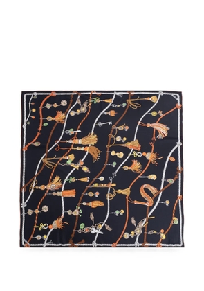 Versace rope-print silk scarf - Blue
