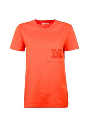 Max Mara embroidered-logo pocket T-shirt - Orange