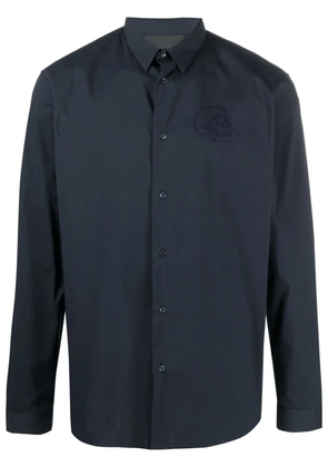 Philipp Plein embroidered skull buttoned shirt - Blue