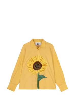 mii Greta sunflower-embroidered shirt - Yellow