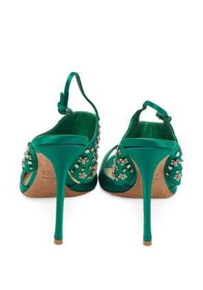 Christian Dior Pre-Owned crystal-embellished ankle-strap sandals - Green