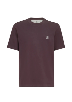Brunello Cucinelli cotton jersey crew-neck T-shirt with logo - Purple