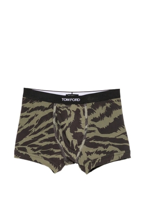 TOM FORD tiger-print logo-waistband boxer briefs - Green