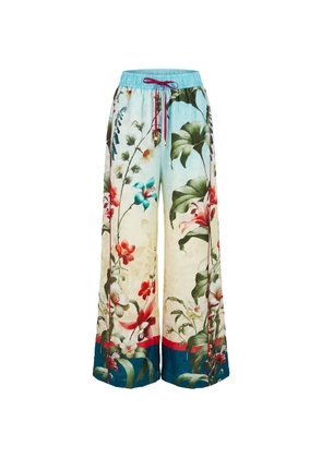 F.R.S For Restless Sleepers floral-print palazzo pants - Blue