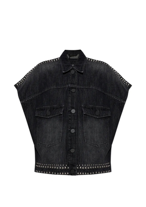 AllSaints Alba stud-embellished denim shirt - Black