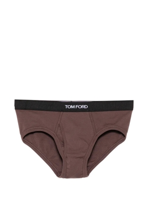 TOM FORD logo-waistband briefs - Brown