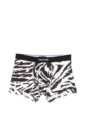 TOM FORD zebra-print logo-waistband boxers briefs - White