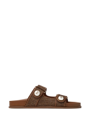 Jimmy Choo Fayence pearl-embellished sandals - Brown