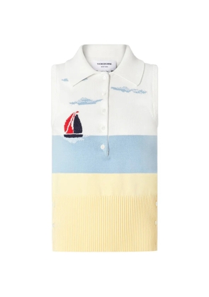 Thom Browne sleeveless polo shirt - White
