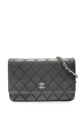 CHANEL Pre-Owned 2014-2015 Wallet On Chain Wild Stitch shoulder bag - Black