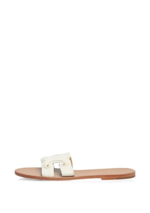 Celine Pre-Owned Triomphe flat sandals - White