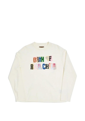 BIRTH OF ROYAL CHILD sequin-logo long-sleeve T-shirt - White