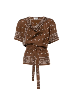 P.A.R.O.S.H. paisley-print belted top - Brown