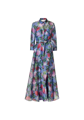 Carolina Herrera floral-print belted maxi-dress - Blue