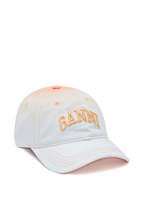 GANNI ombré-effect logo-embroidered baseball cap - Blue