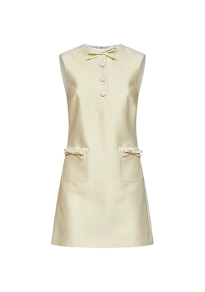 Self-Portrait bow-detail sleeveless mini dress - Yellow