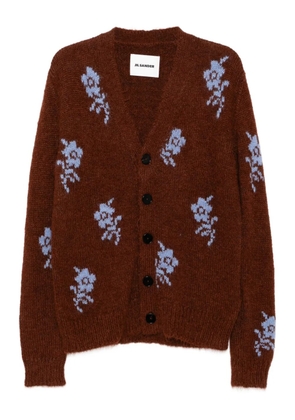 Jil Sander floral-print cardigan - Brown