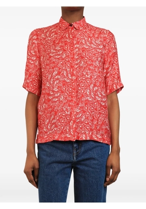 Roseanna floral-print short-sleeve blouse - Red