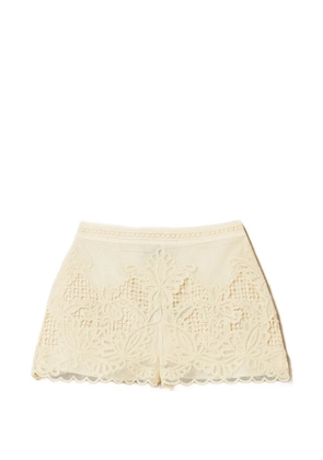 TWINSET mesh shorts with embroidery - Neutrals