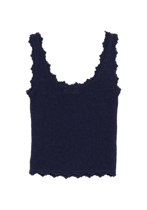 Low Classic lace-edge knitted top - Blue