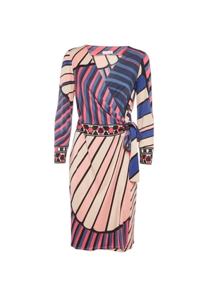 PUCCI Pre-Owned stripe-print wrap midi dress - Pink