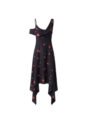 Monse cherry-print silk midi dress - Black