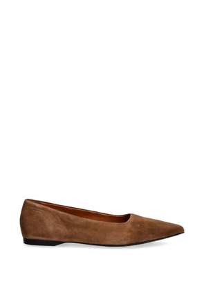 VAGABOND Hermine pointed-toe suede flat pumps - Brown