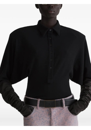 Mugler batsleeves polo bodysuit - Pink