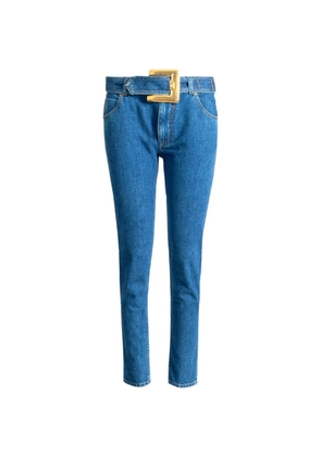 Balmain belted denim jeans - Blue
