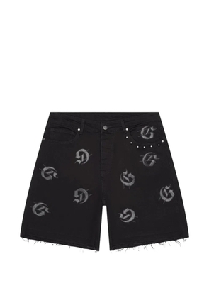 GODSPEED embroidered denim shorts - Black