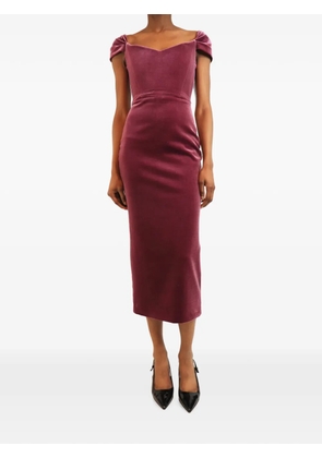 Alex Perry off-shoulder midi dress - Pink
