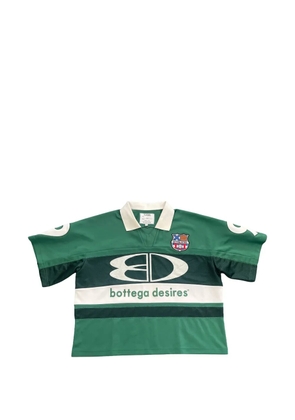 Bottega Desires logo-print mesh-panel T-shirt - Green