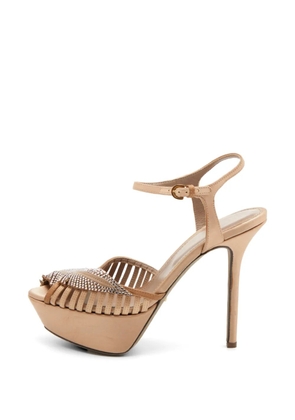 Sergio Rossi Vintage Crystal-embellished ankle-strap sandals - Neutrals