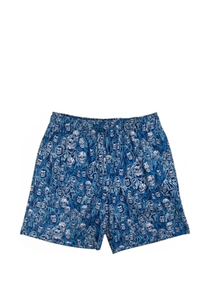 Warren Lotas Reaper Camo mesh shorts - Blue