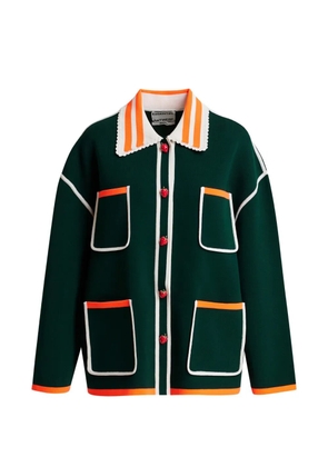 Essentiel Antwerp lace-embroidered strawberry-button cardigan - Green