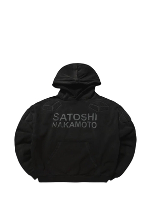 SATOSHI NAKAMOTO Moto padded hoodie - Black