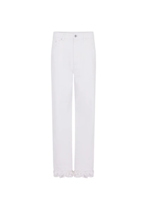 Rabanne fringe-detail baggy jeans - White