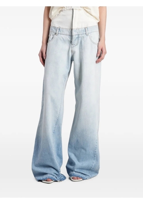 B1ARCHIVE layered-waist wide-leg jeans - Blue
